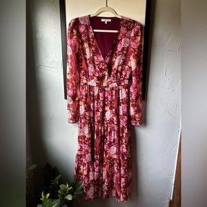Wayf Roxanne Floral MIDI Dress, Size 6